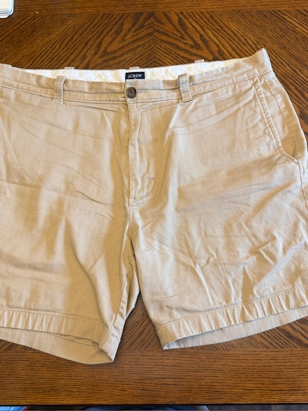 J.Crew Mens Size 36 Stretch Chino Shorts Khaki Tan 7" Inseam